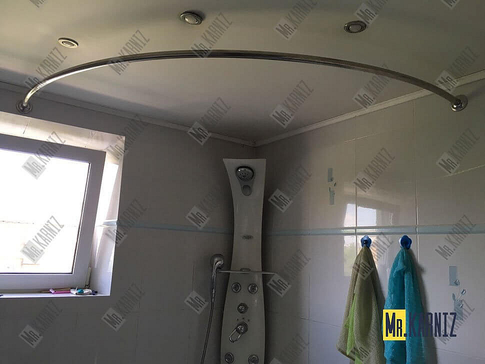 Карниз для ванной Угловой Радиусный Дуга 150х150 Усиленный 25 мм фото 3