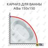 Карниз для ванны Kolpa-San Alba 150х150 Усиленный 25 мм MrKARNIZ фото 1