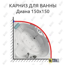 Карниз для ванны Bellrado Диана 150х150 Усиленный 20 мм MrKARNIZ