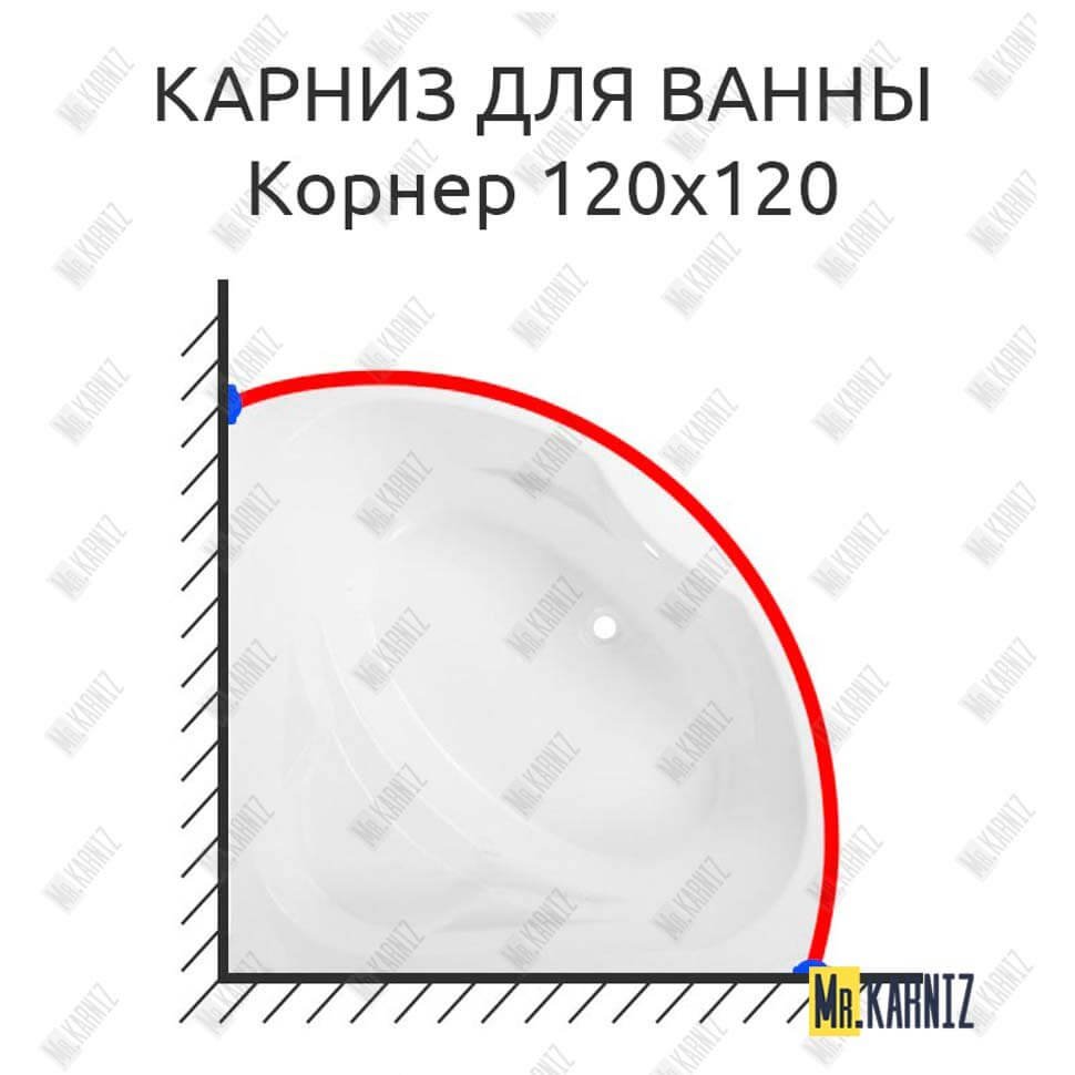 Карниз для ванны Sensea Корнер 120 Усиленный 20 мм MrKARNIZ